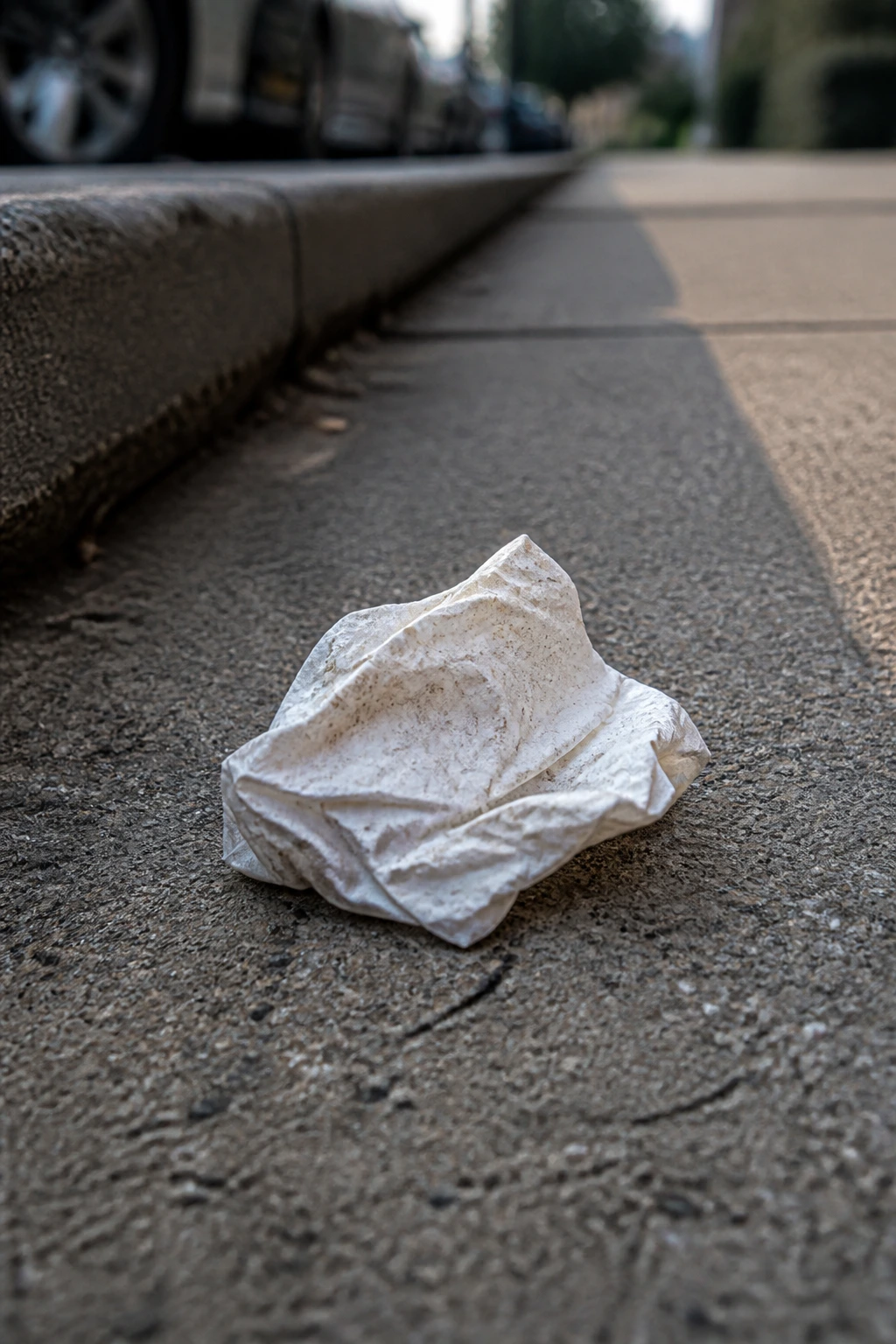 Etiquette: Is Throwing A Banana Peel Littering? 1 Close-up of a single piece of litter on a sidewalk.