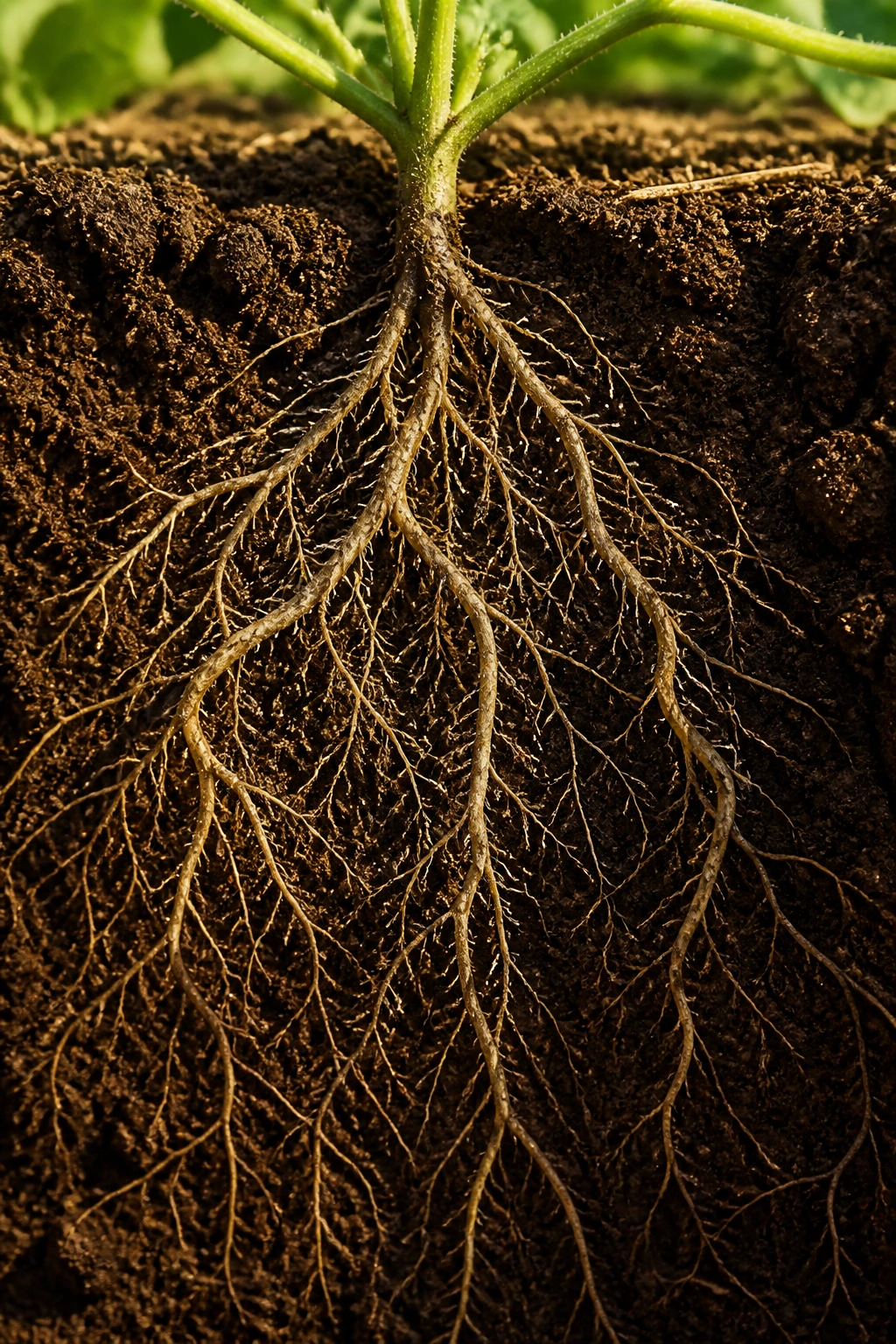 How Deep Do Watermelon Roots Grow? How Deep Do They Go? 8 Healthy watermelon root system in loamy soil.