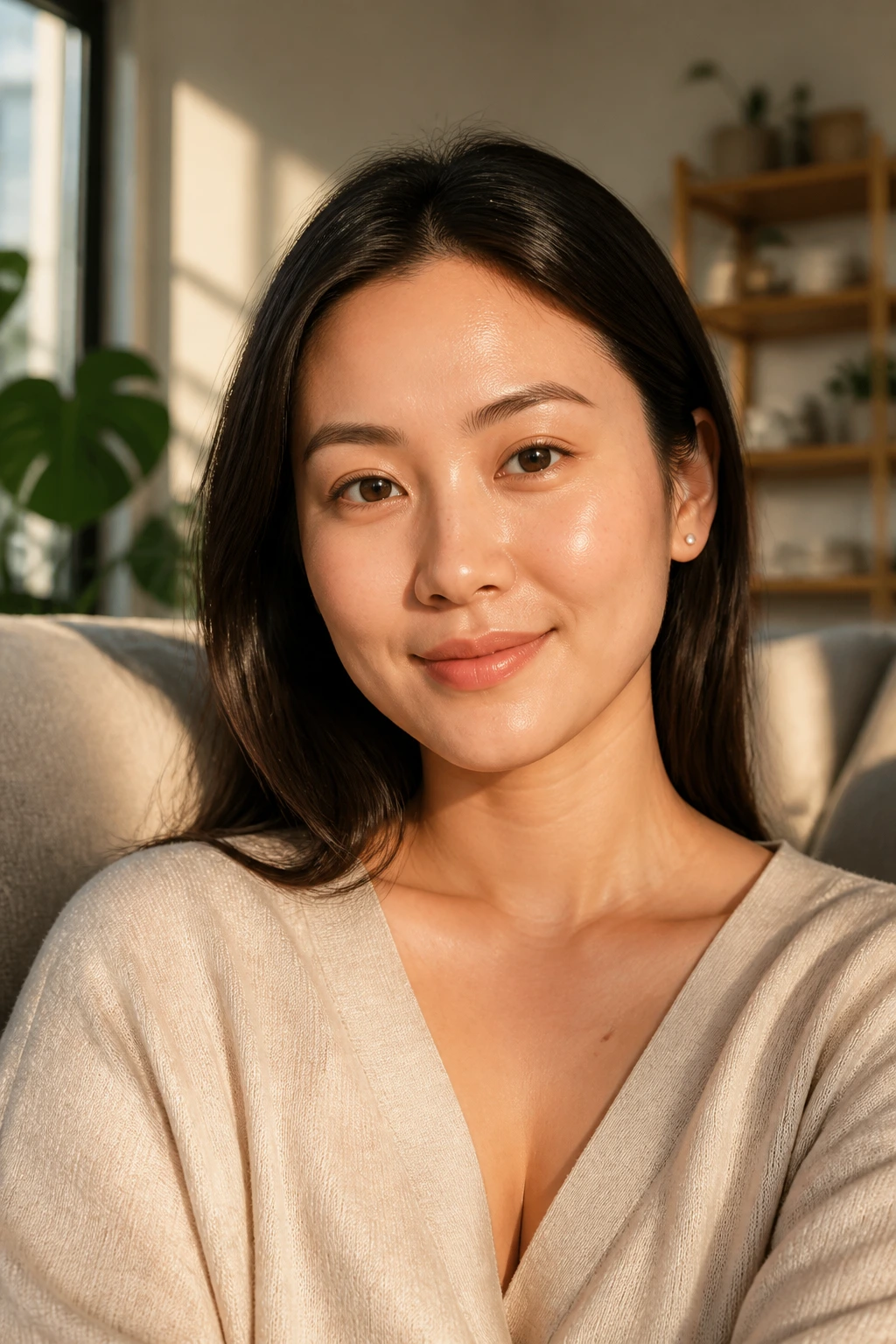 10 Surprising Reasons Why Durian Is The King Of Fruits 7 Close-up portrait of a calm woman in a warm home setting representing lower blood pressure