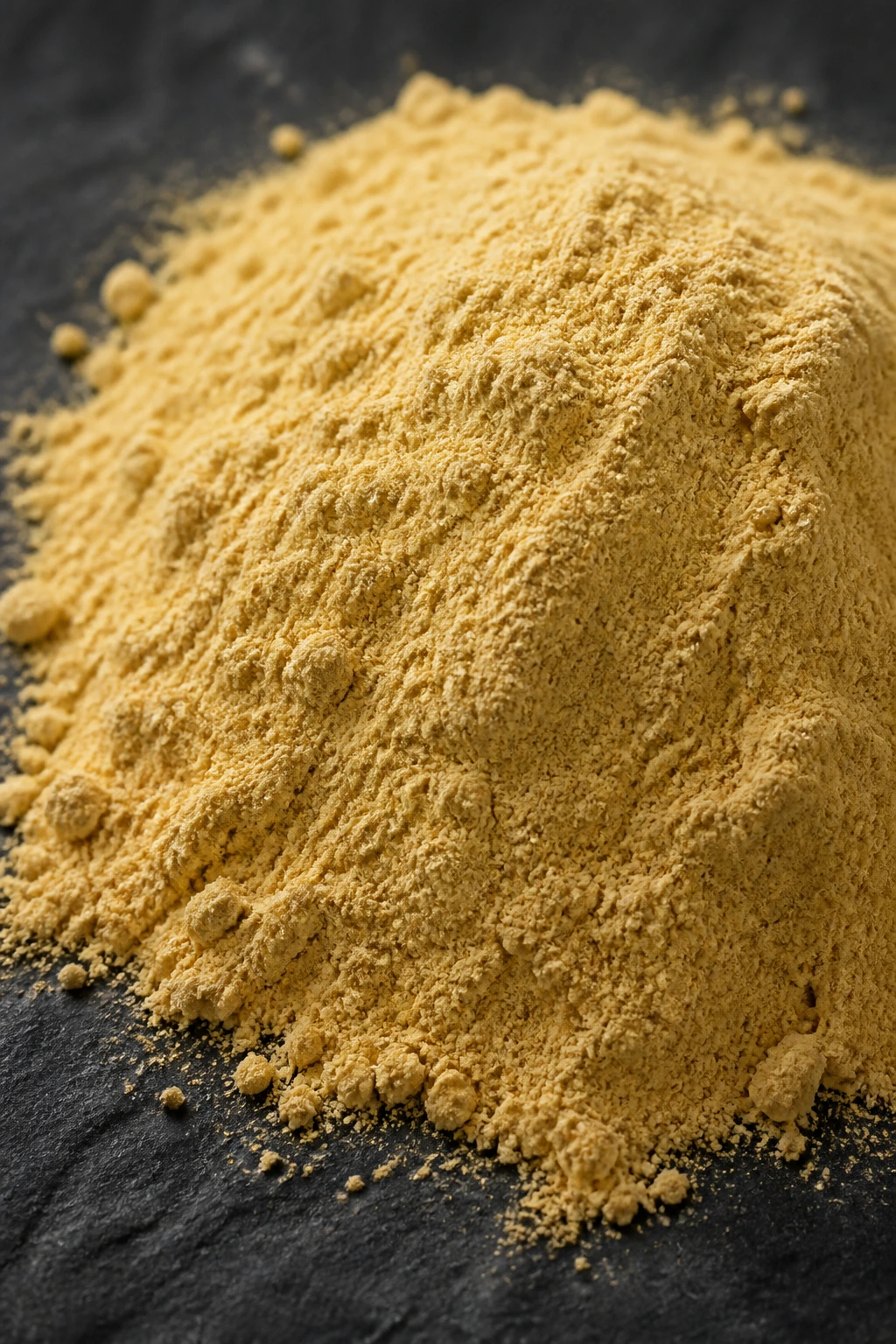Lucuma Fruit: Nutrition Facts, Health Benefits, And More 3 Close-up of lucuma powder mound showcasing texture and color.
