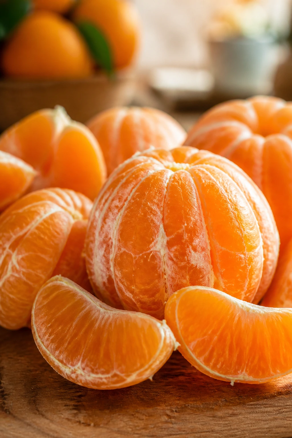 Are Mandarins Good For Pregnancy? Is It Safe? 2 Close-up of peeled mandarins showing bright orange segments