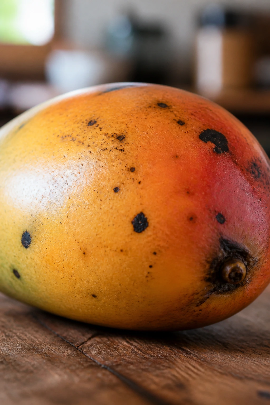 Spotless Mangoes: How To Prevent Black Spots On Mangoes 1 Close-up of a mango with black spots on the skin