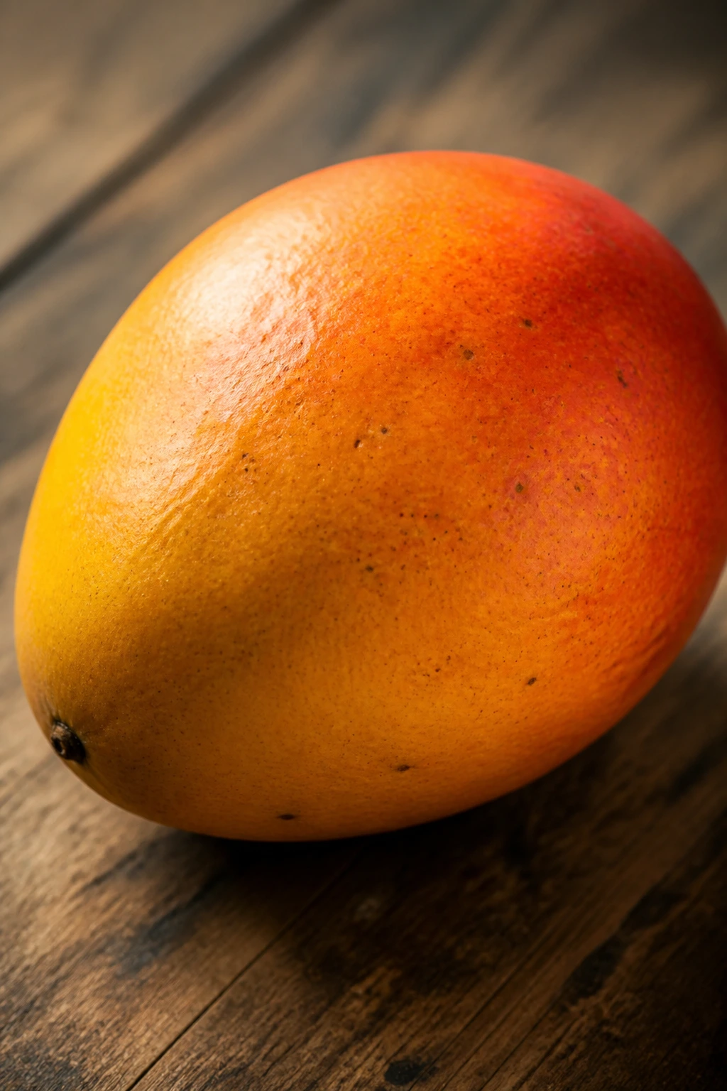 Are Mangoes Acidic Or Alkaline? Everything You Need To Know 1 Close-up of a ripe mango filling the frame on a wooden kitchen counter