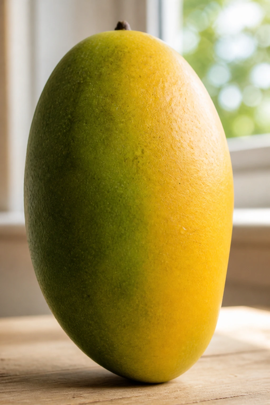 From Unripe to Ripe: How Long Do Mangoes Last? 5 Close-up of a mango showing ripening color gradient from green to yellow