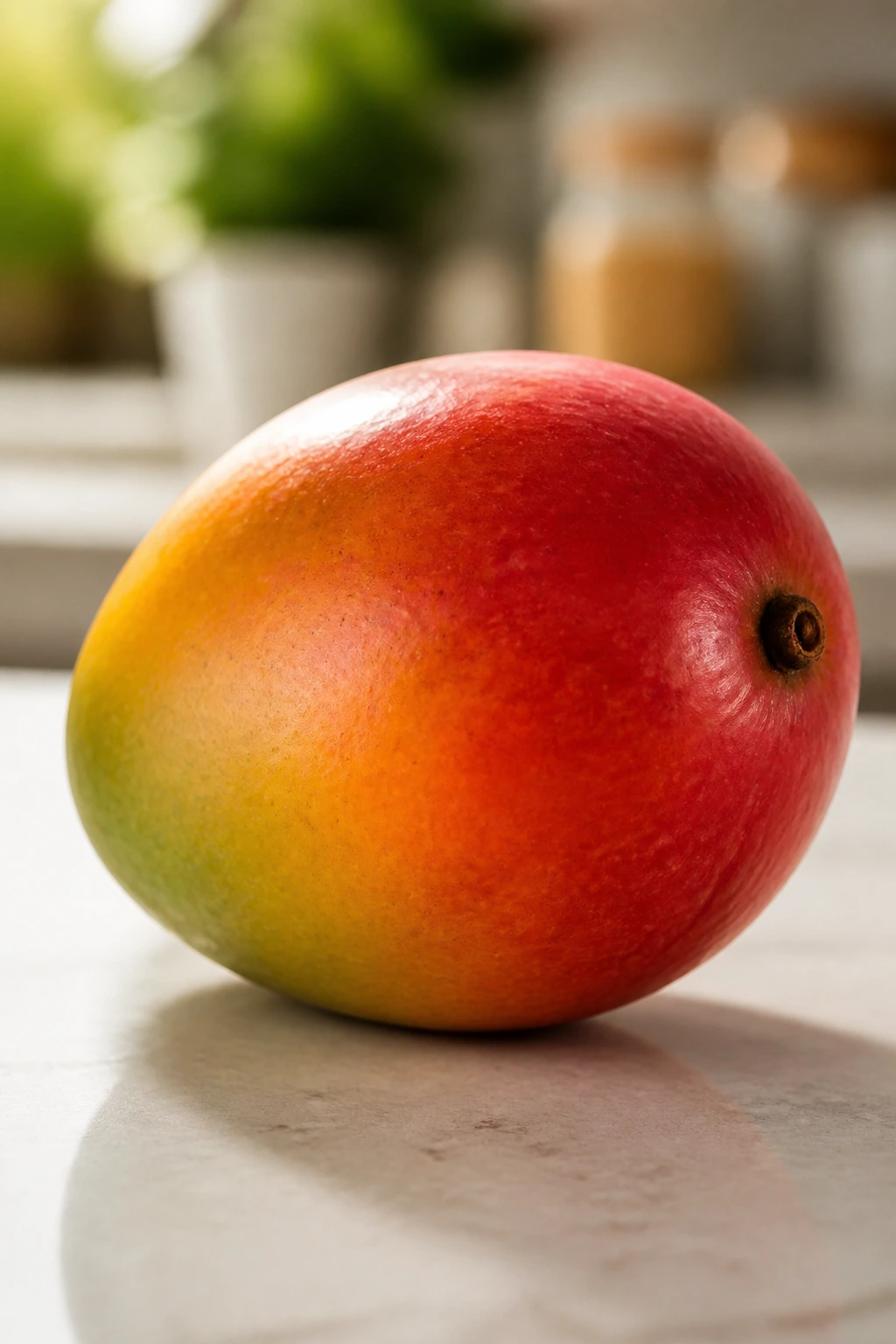 From Unripe to Ripe: How Long Do Mangoes Last? 8 Close-up of mango on kitchen counter ready for storage