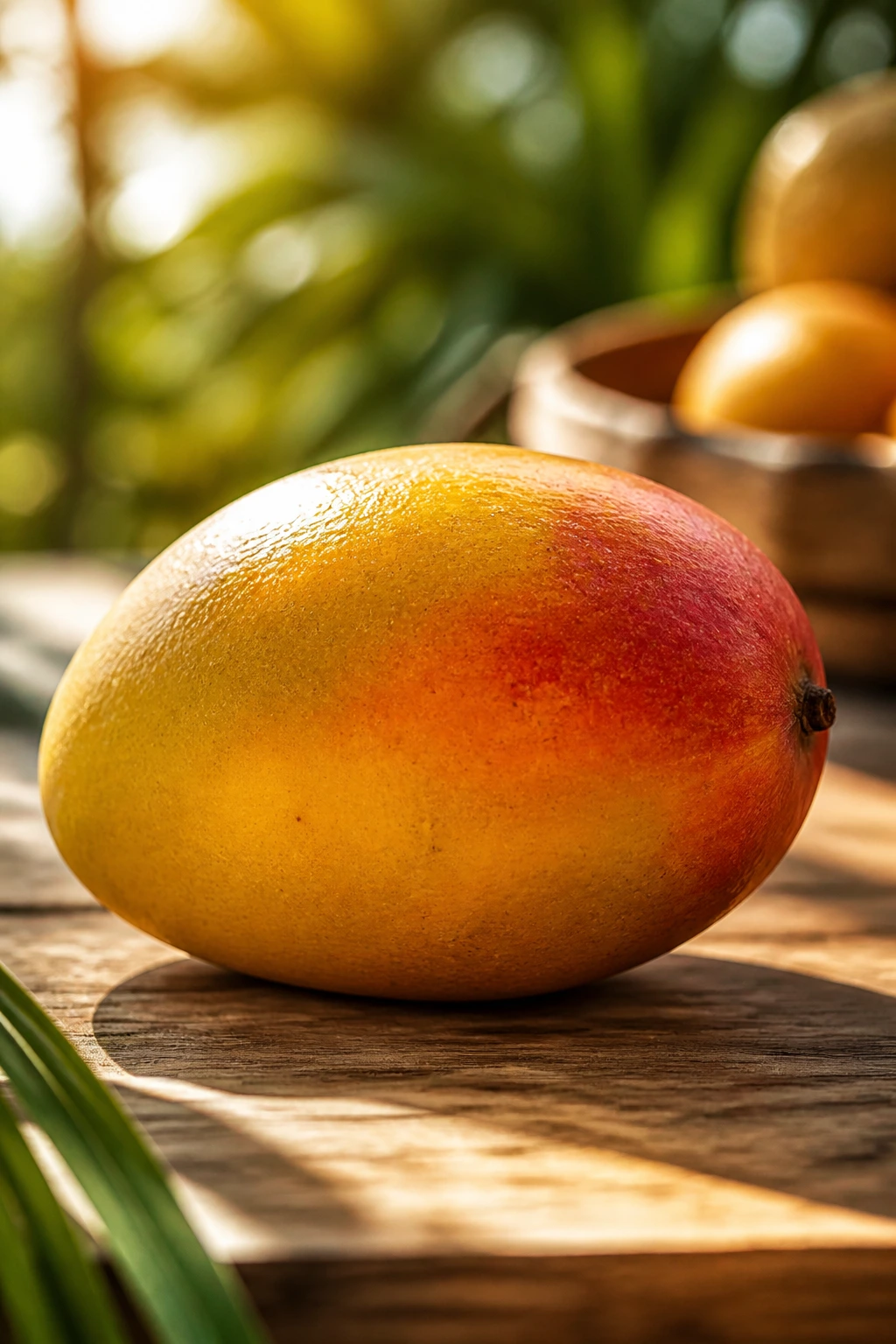 Tropical Showdown: Mango Vs Pineapple - A Comparison 3 Close-up mango highlighting vibrant color in warm light.