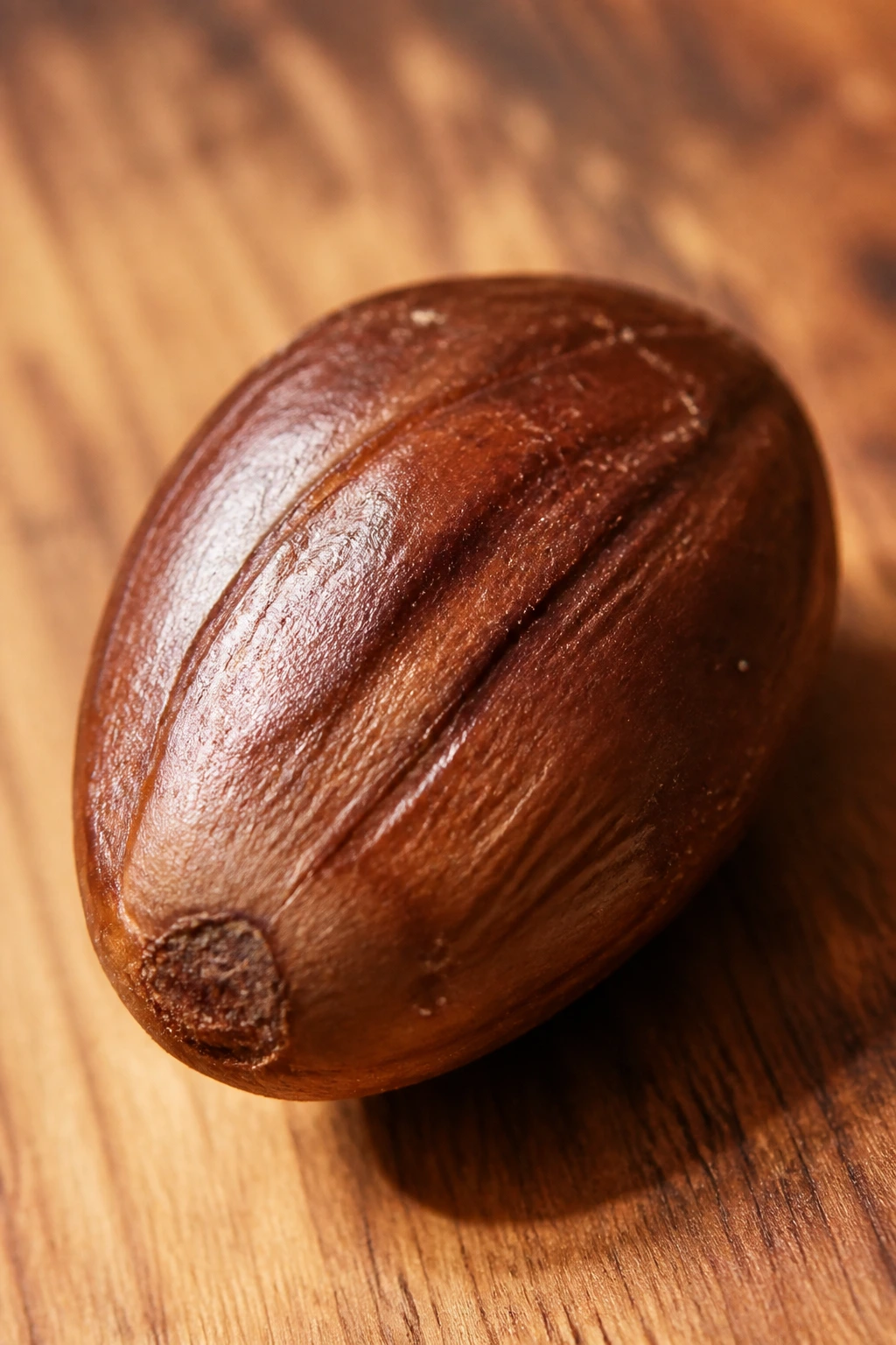 Is Mangosteen Seed Edible? Is It Safe To Eat? 1 Close-up mangosteen seed on wooden cutting board with glossy texture