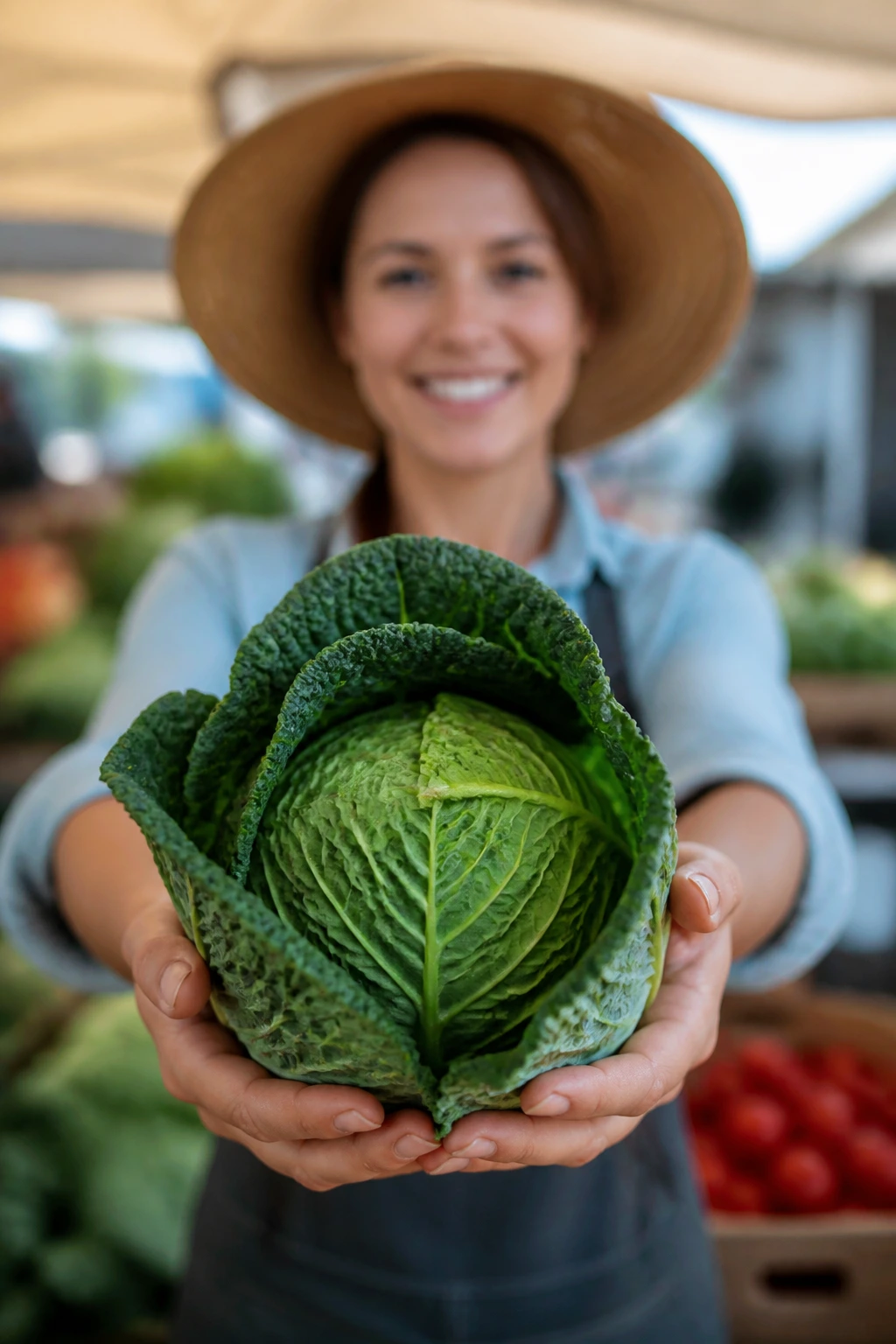 From Passion to Harvest: How To Start Farming With No Money? 5 Farmer's hands presenting a fresh vegetable in an outdoor market