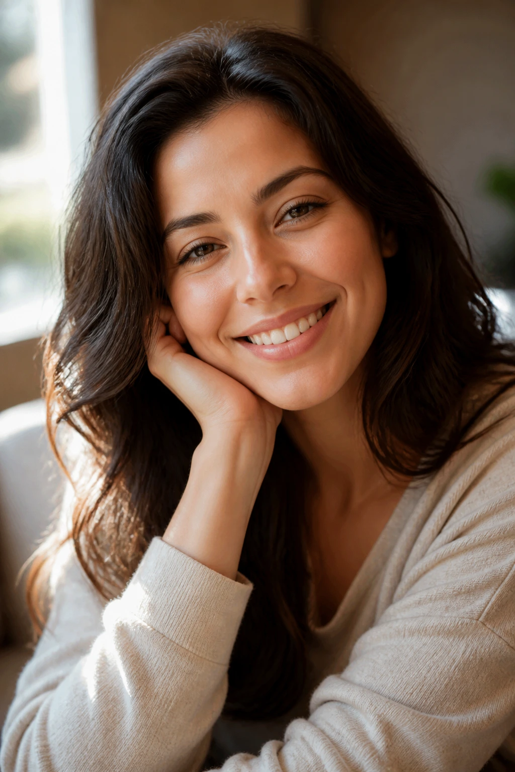 Close-up portrait of a smiling person representing mental health benefits