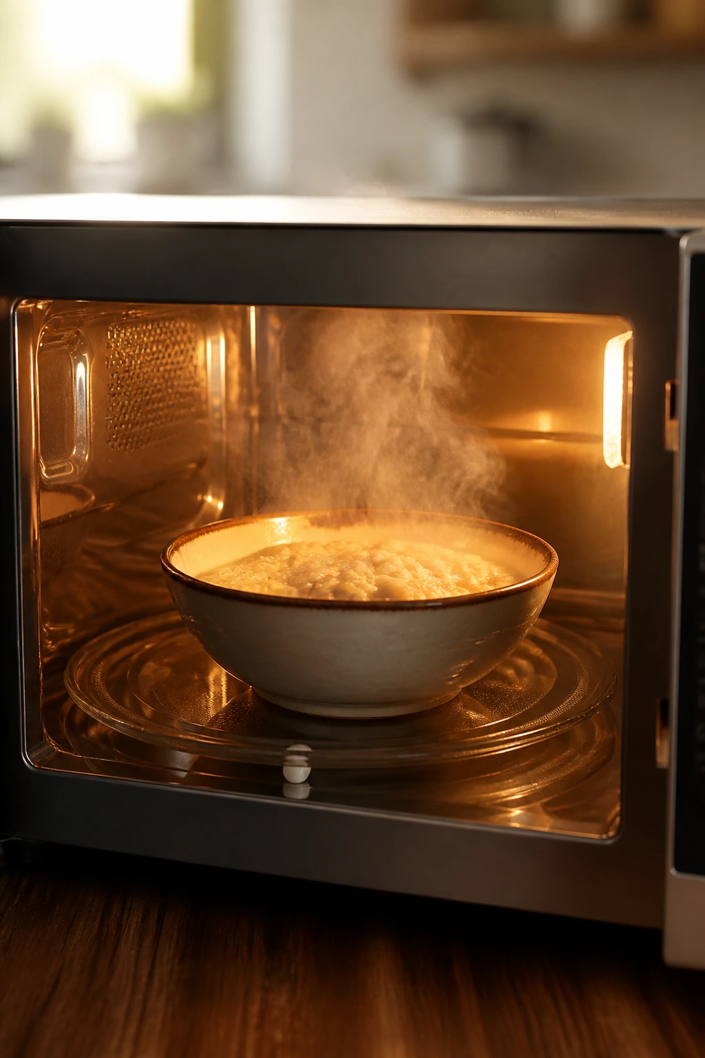 Can You Microwave a Banana? What Happens If You Microwave It? 1 Close-up of a steaming dish inside a microwave illustrating microwave cooking basics