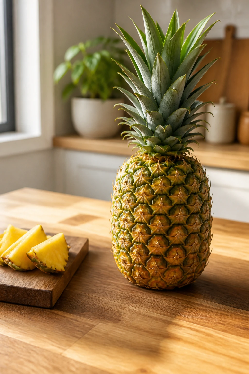 What Happens If You Eat a Lot of Pineapples? 4 Pineapple on a kitchen counter symbolizing moderation.