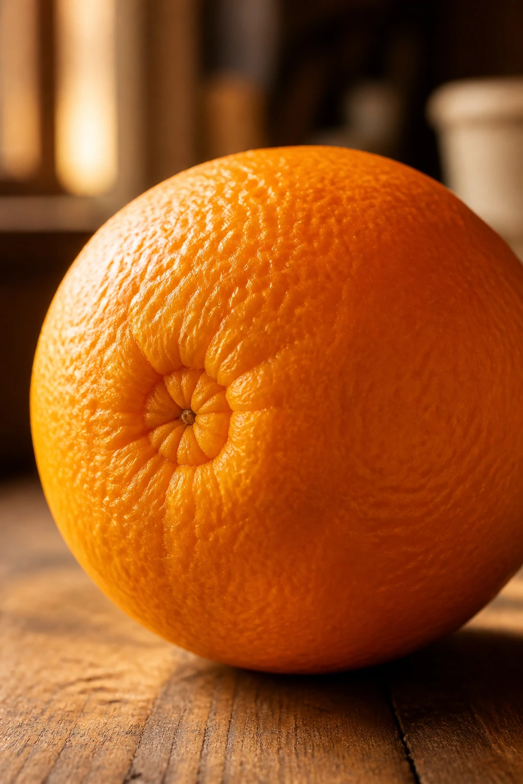 Navel Orange Vs Valencia Orange: What's The Difference? 1 Close-up of a Navel orange showing the belly-button navel and textured rind