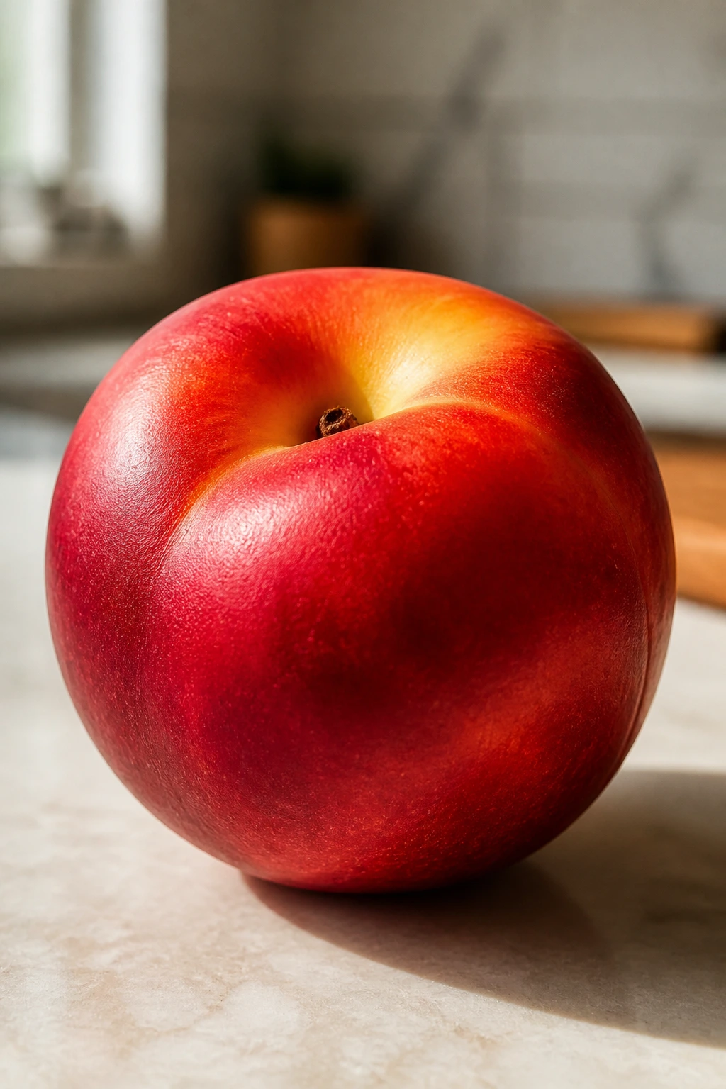 Is A Nectarine A Peach? What's Really The Difference? 5 Close-up of a smooth nectarine highlighting color