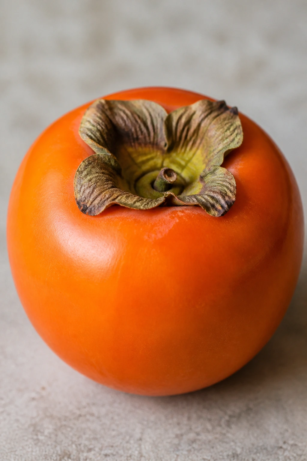 What Is Non Astringent Persimmon? All You Need To Know 8 Close-up of a whole non-astringent persimmon on neutral background