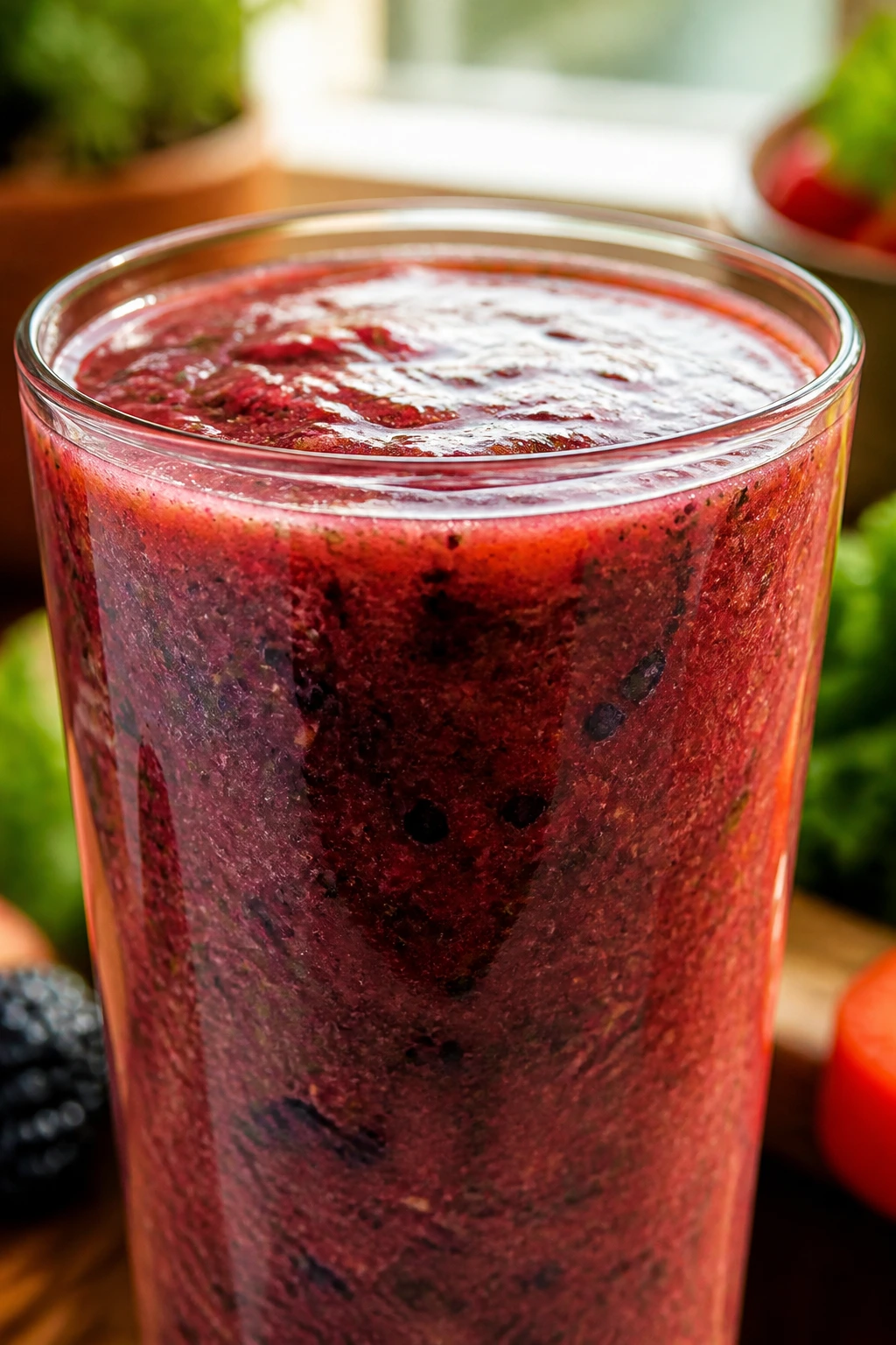 10 Surprising Benefits Of Blending Fruits And Vegetables 1 Close-up of a vibrant smoothie illustrating increased nutrient absorption