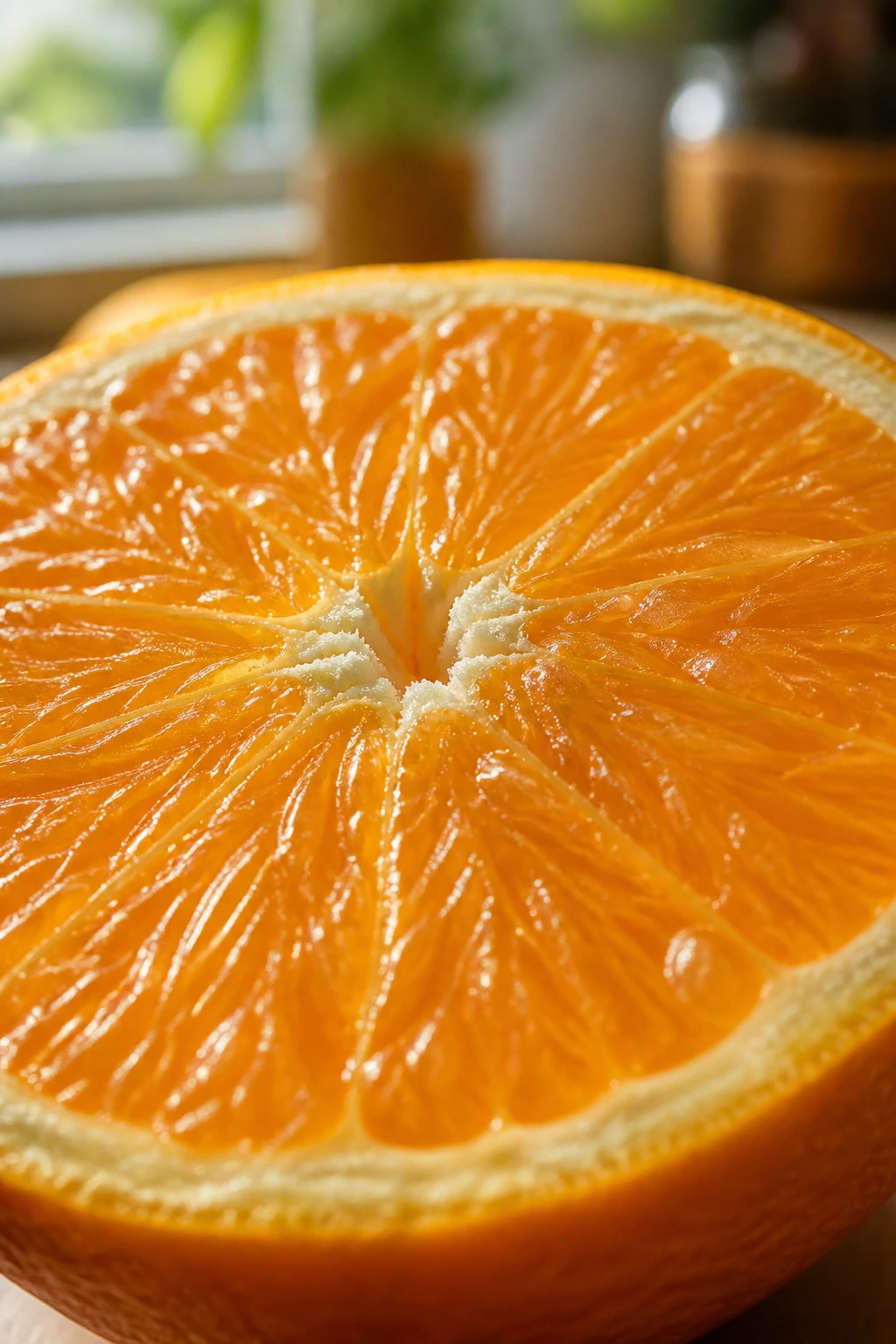 Does Blending Fruit Destroy Nutrients? Find Out Now! 9 Macro close-up of an orange cross-section highlighting pulp