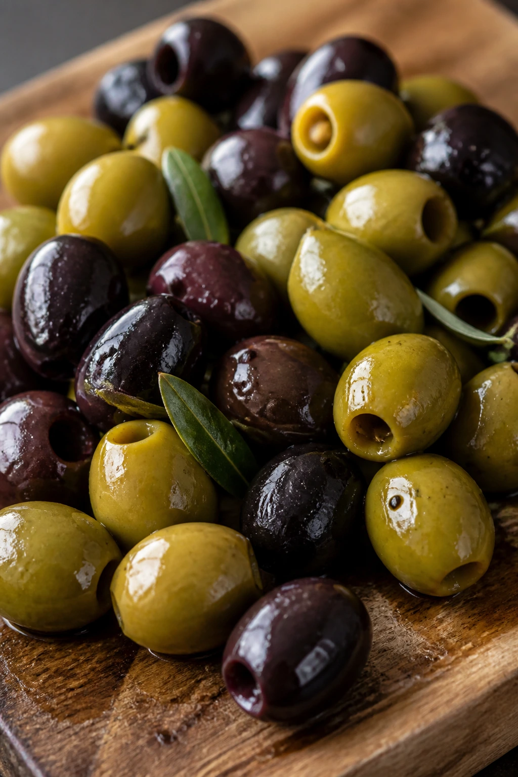 The Definitive Answer: Are Olives Fruits Or Vegetables? 4 Pile of olives on a wooden board.