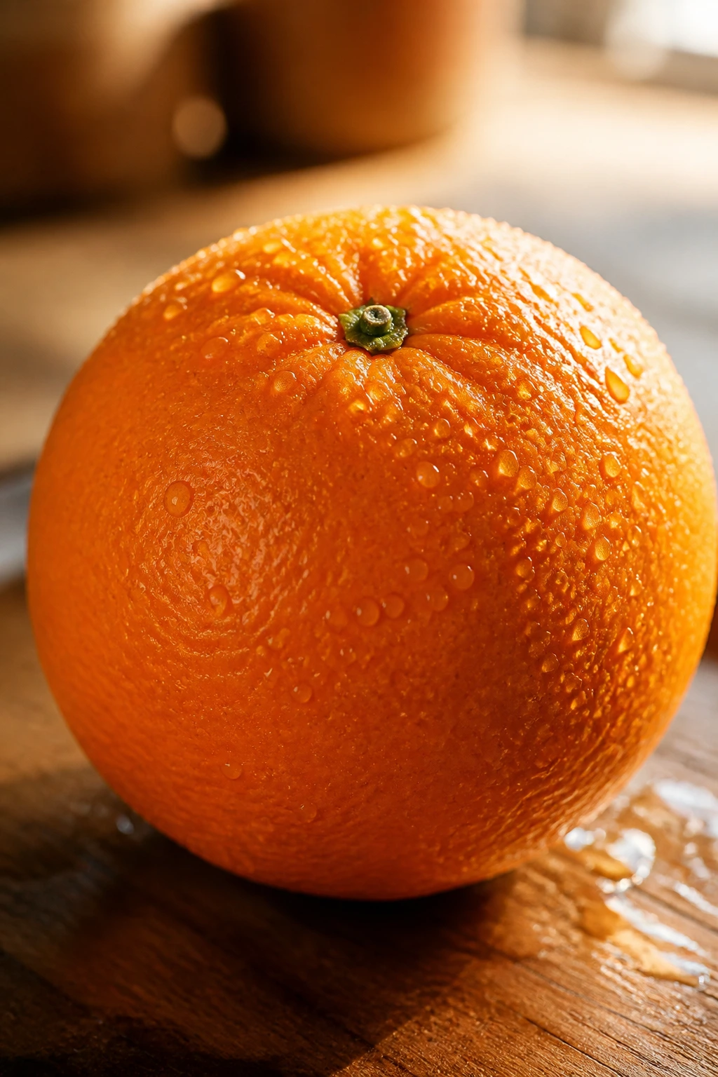 Citrus Magic: Are Oranges Good For Acne? 5 Moist orange on warm kitchen surface filling frame