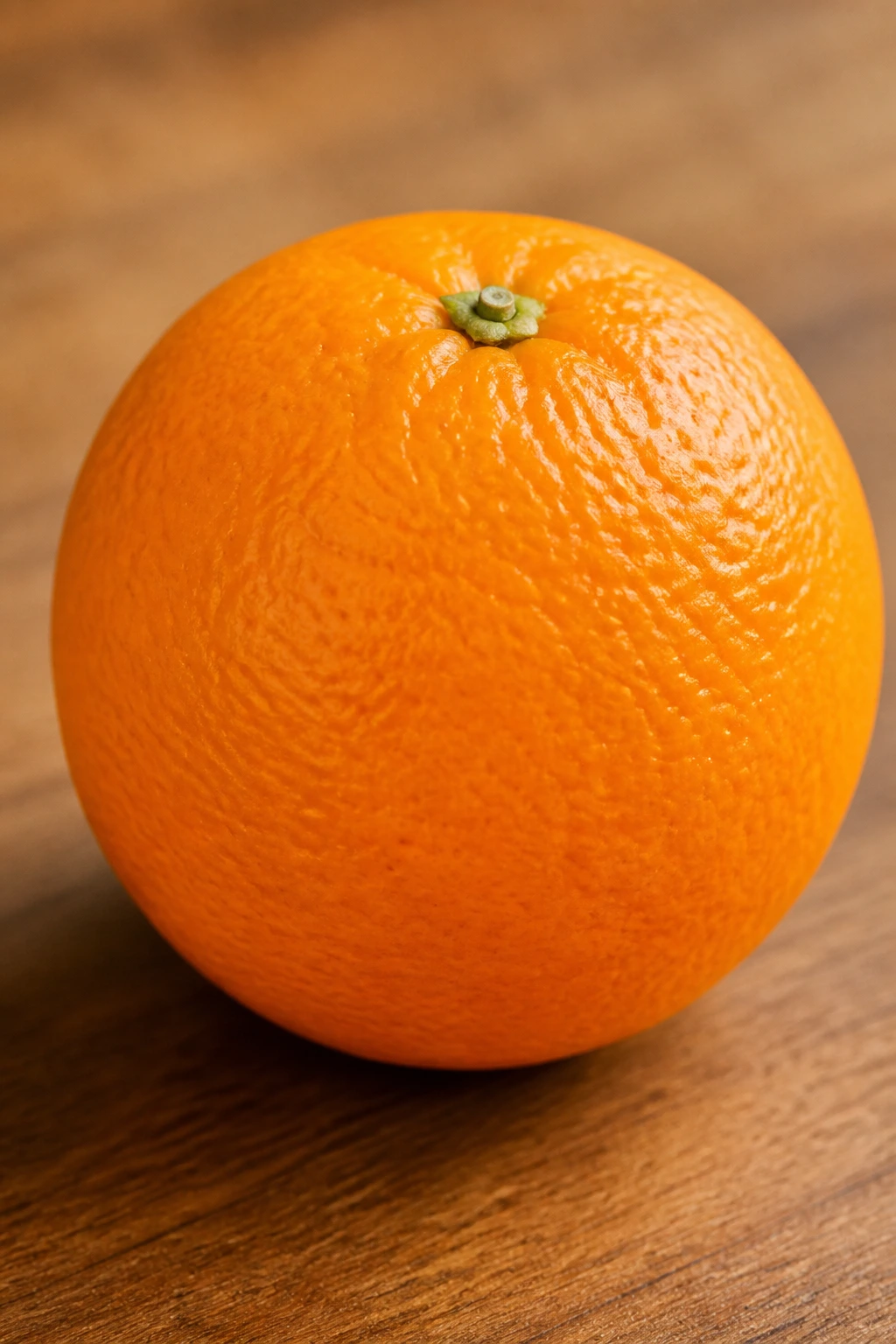 To Eat Orange Before Or After Workout? Which Should Choose? 3 Close-up of a single ripe orange filling the frame on a wooden surface.