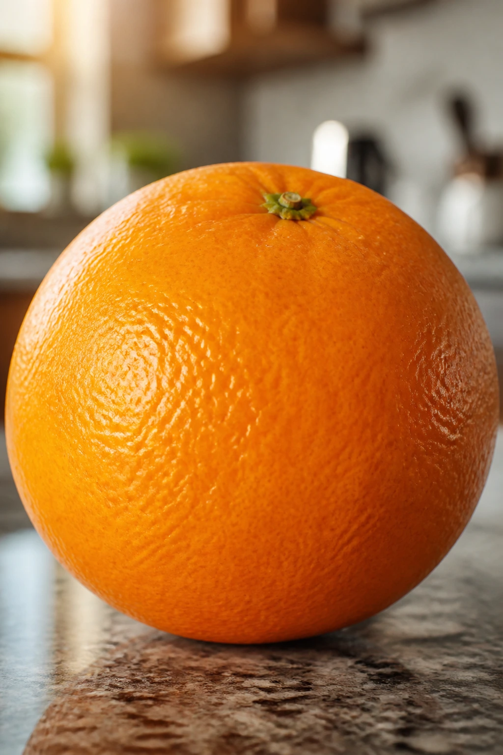 Citrus Support: Are Oranges Good For Diverticulitis? 4 Single orange on a blurred kitchen counter