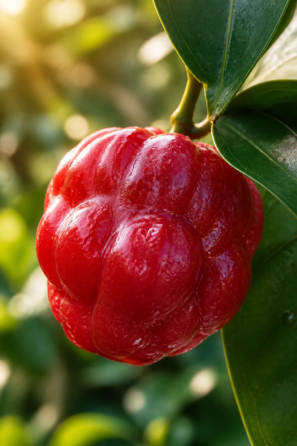 Panama Berry Health Benefits: 7 Amazing Benefits 7 Close-up of a Panama berry highlighting glossy red skin in a tropical garden