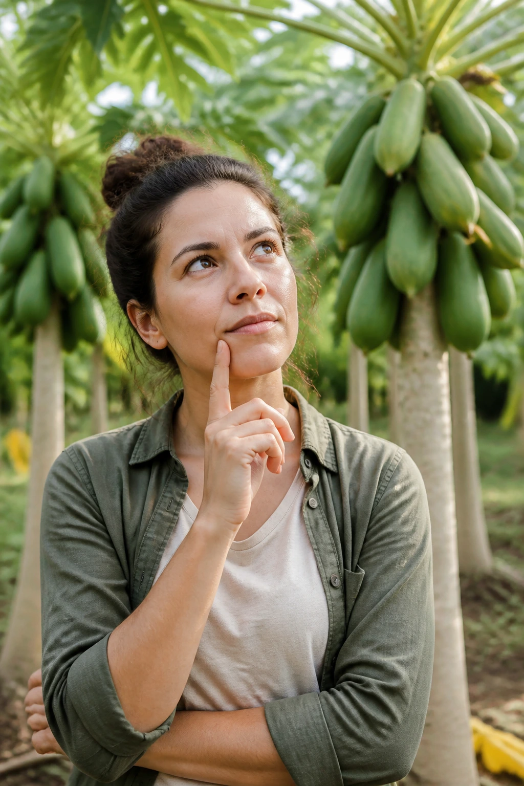 Portrait of a person in a garden, representing FAQs about papaya gender