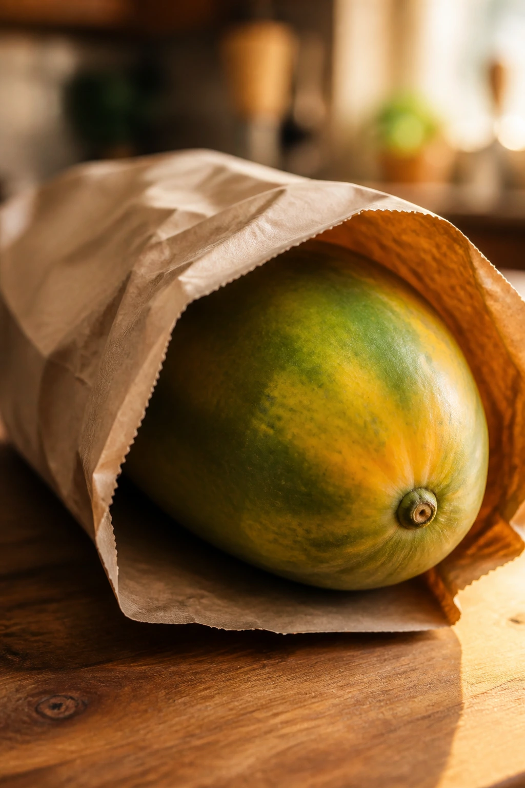 Papaya's Delight: How To Make Papaya Taste Good & Juicier 2 Papaya inside a brown paper bag ripening at home