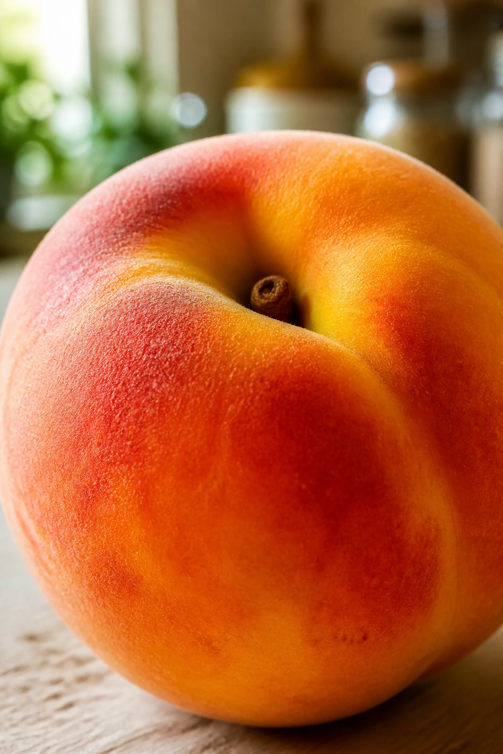 Close-up of a peach illustrating gluten-free FAQ context
