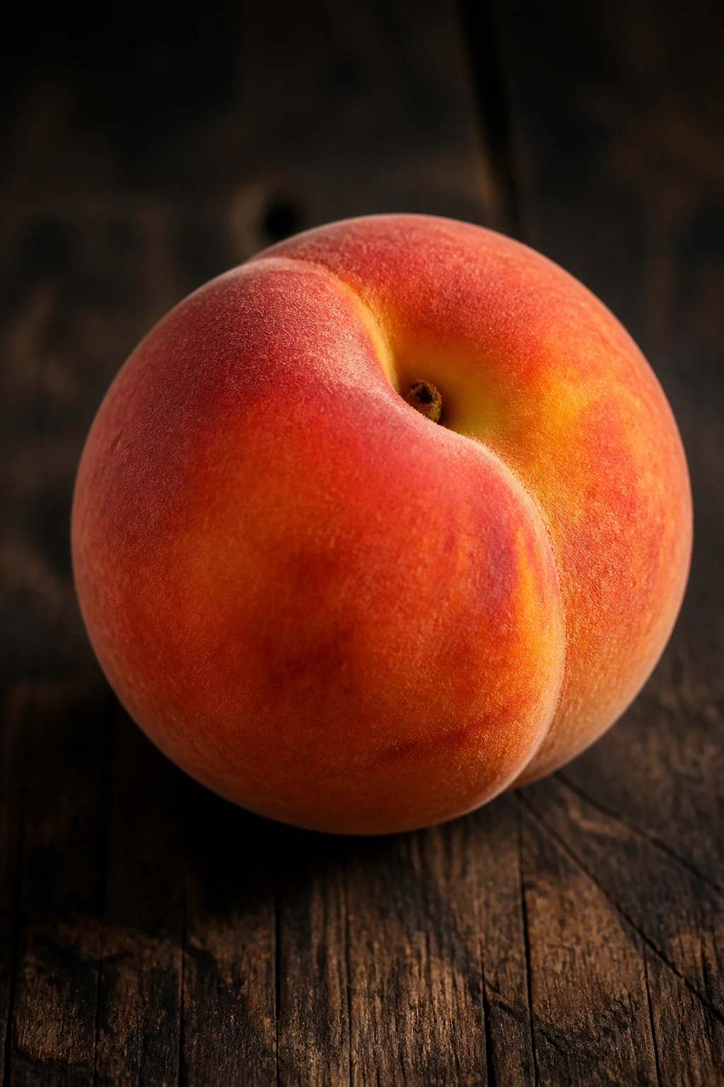 Are Peaches Good For Pregnancy? Yes, All You Need To Know 5 Single peach on dark wood with moody lighting