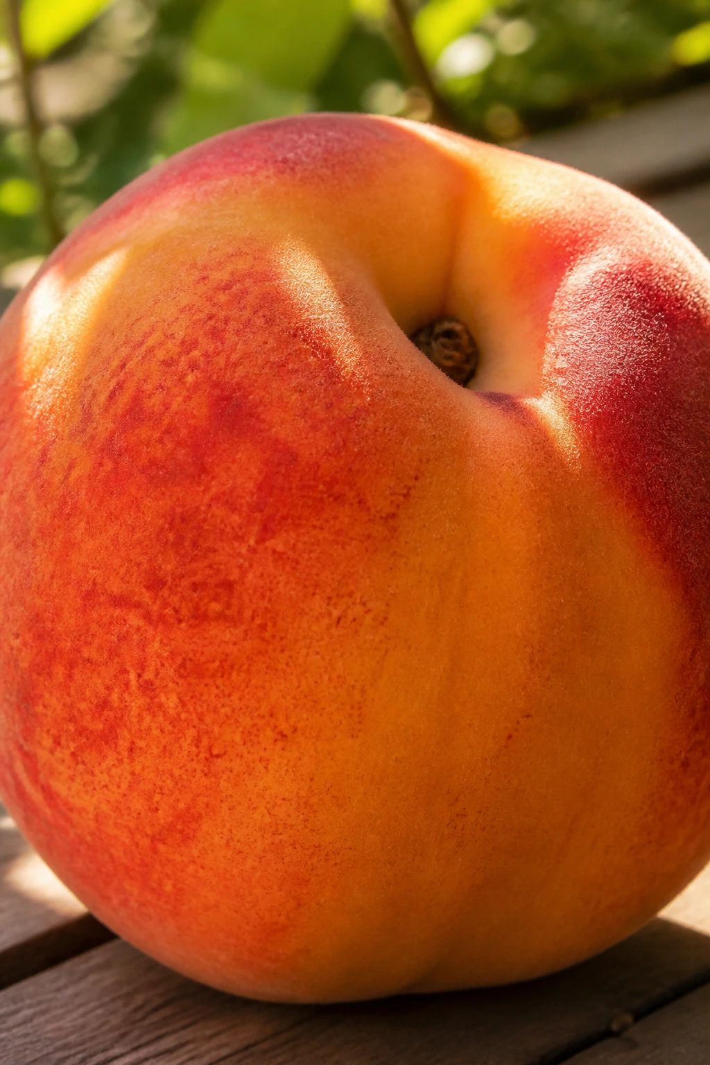 Banishing Breakouts: Are Peaches Good For Acne? 3 Close-up of a ripe peach filling the frame in a sunlit garden setting