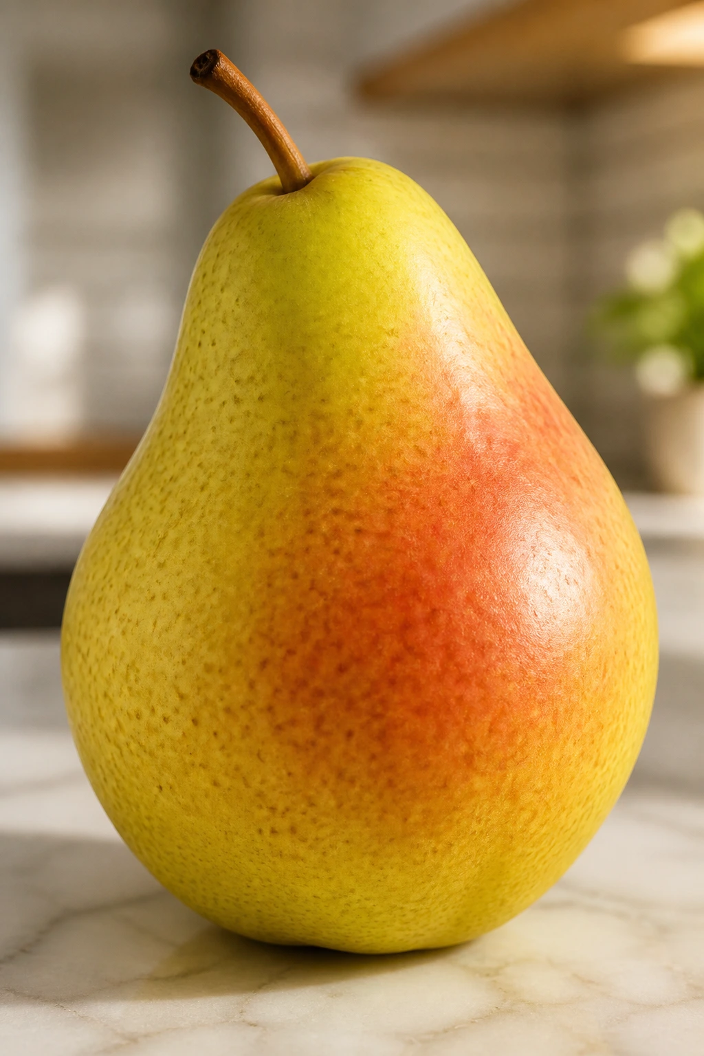Are Pears Good For Gastritis? All You Need To Know 4 Pear on kitchen counter illustrating potential gastritis benefits