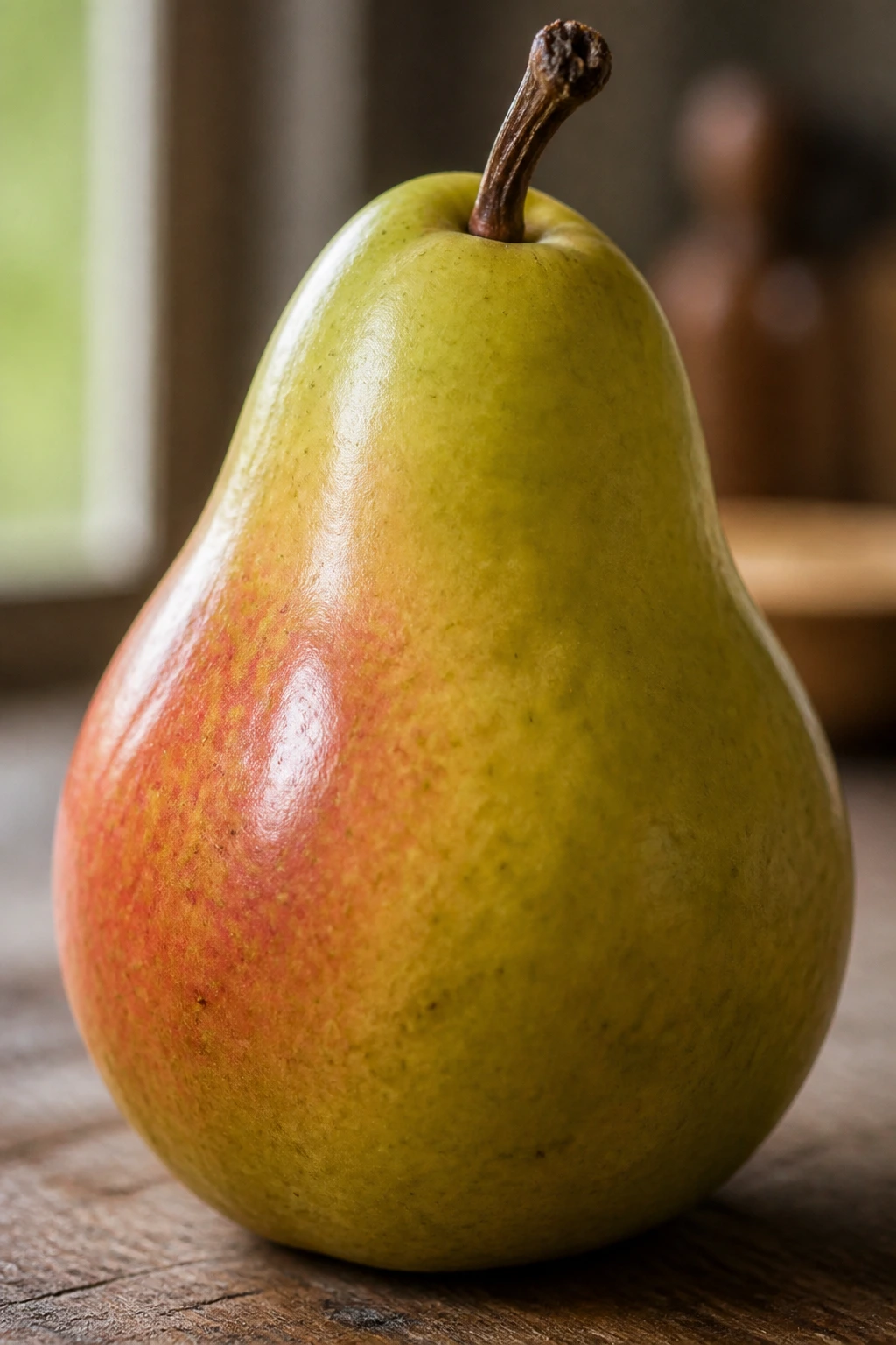 Is Pear A Tropical Fruit? All You Need To Know 1 Close-up of a ripe pear filling the frame with warm kitchen background