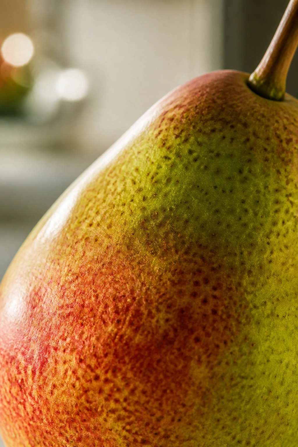 Can You Eat Pear Skin? Find Out If You Can Eat It! 6 Detailed pear skin texture in a macro shot.