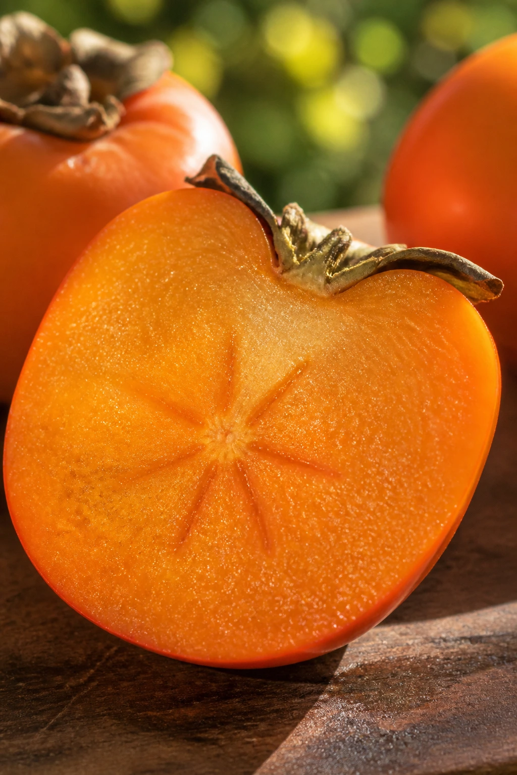 Are Persimmons Good For You? Here Are Its' Many Benefits 6 Halved persimmon with bright orange flesh and smooth texture