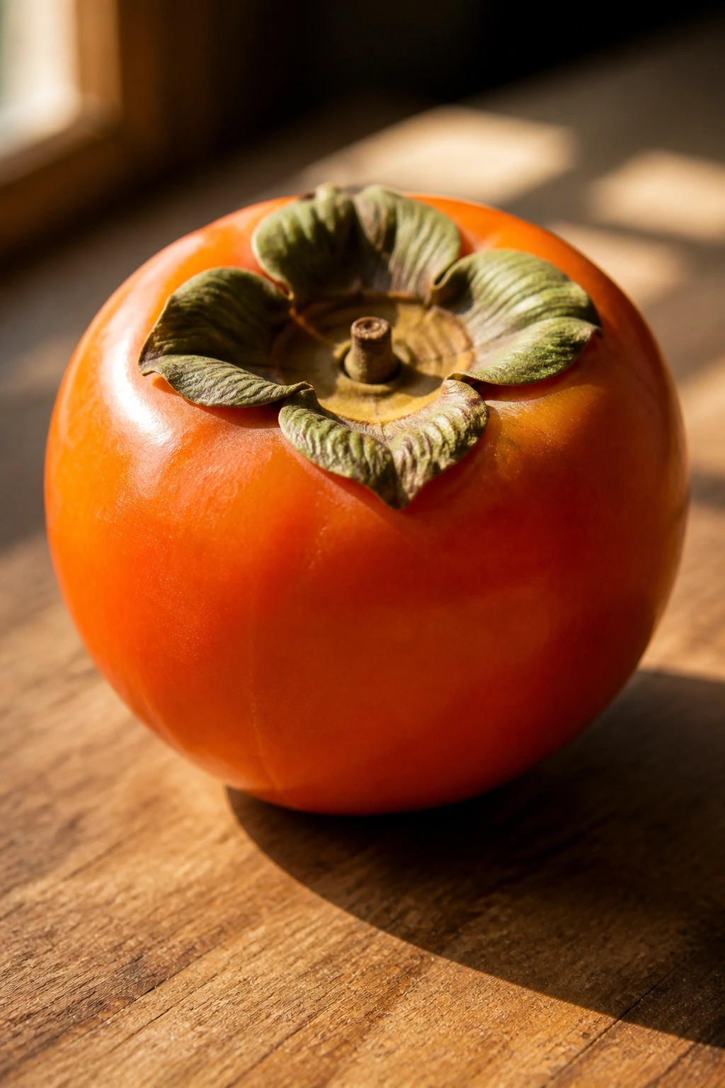 American vs Japanese Persimmon: What's The Difference? 4 Single persimmon on a wooden surface, representing a conclusive takeaway