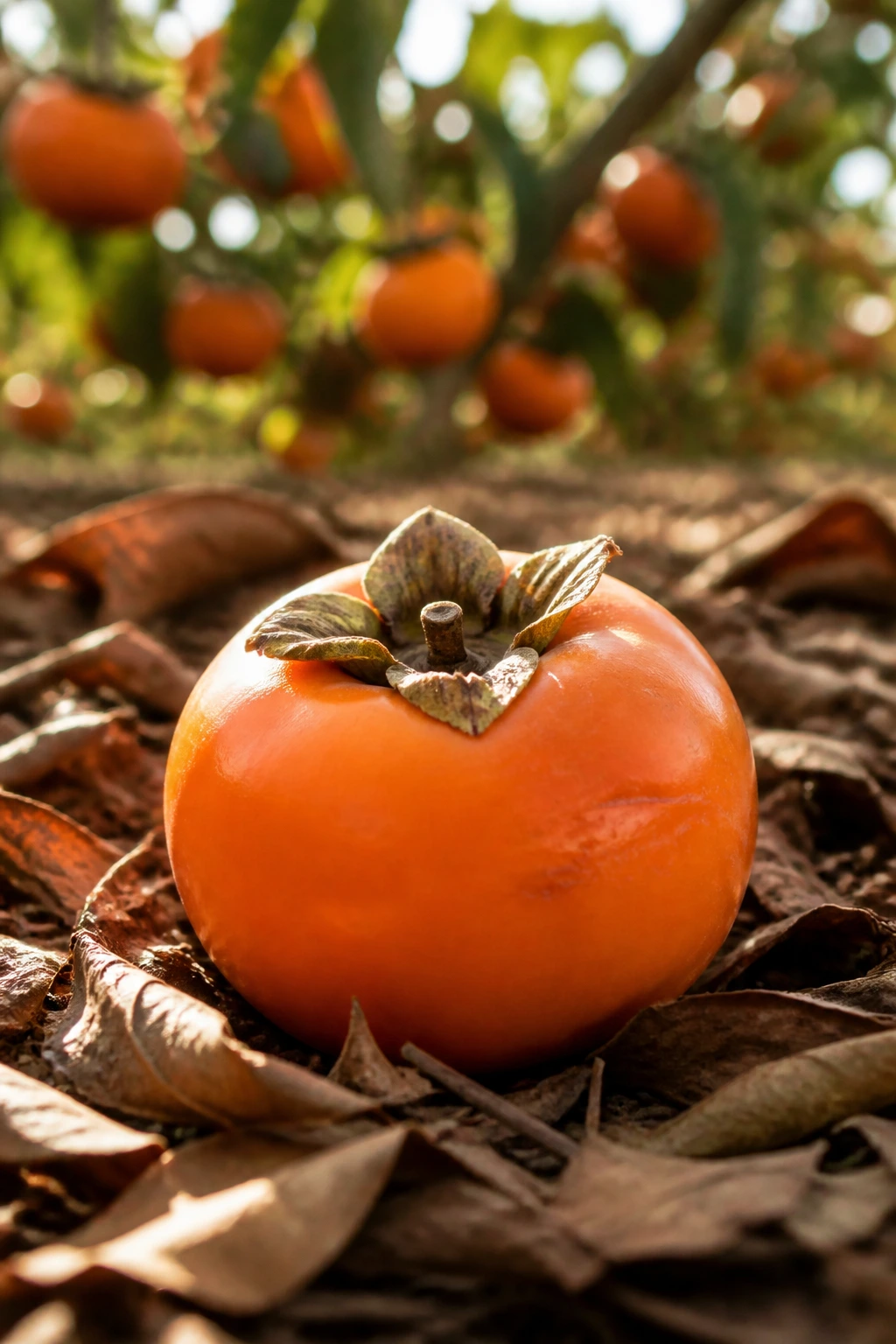Why Are Persimmons So Expensive? Here's Why 6 Persimmon on dried leaves in a sunlit orchard