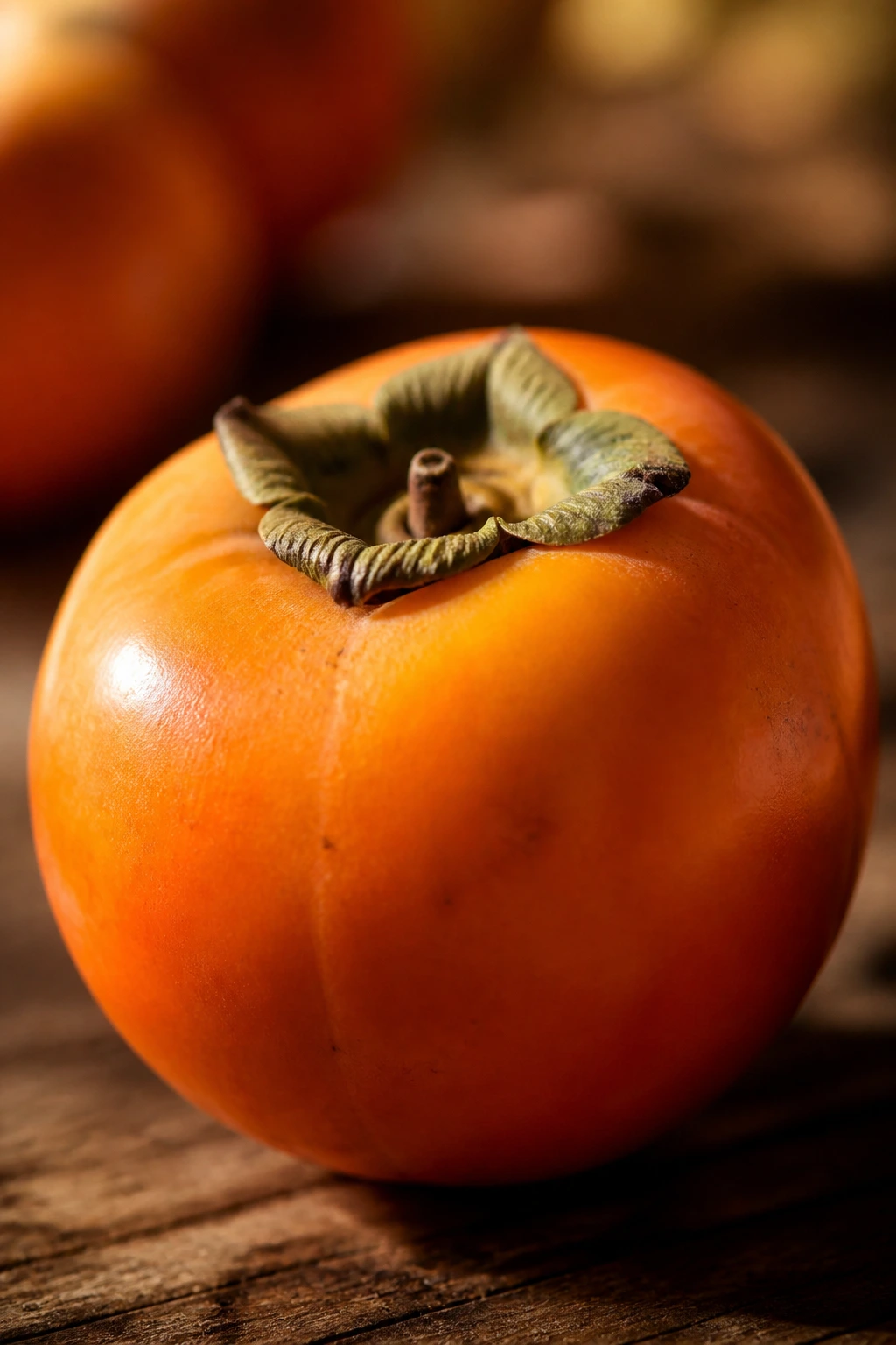 Are Persimmons Good For You? Here Are Its' Many Benefits 5 Whole persimmon filling frame with warm bokeh background