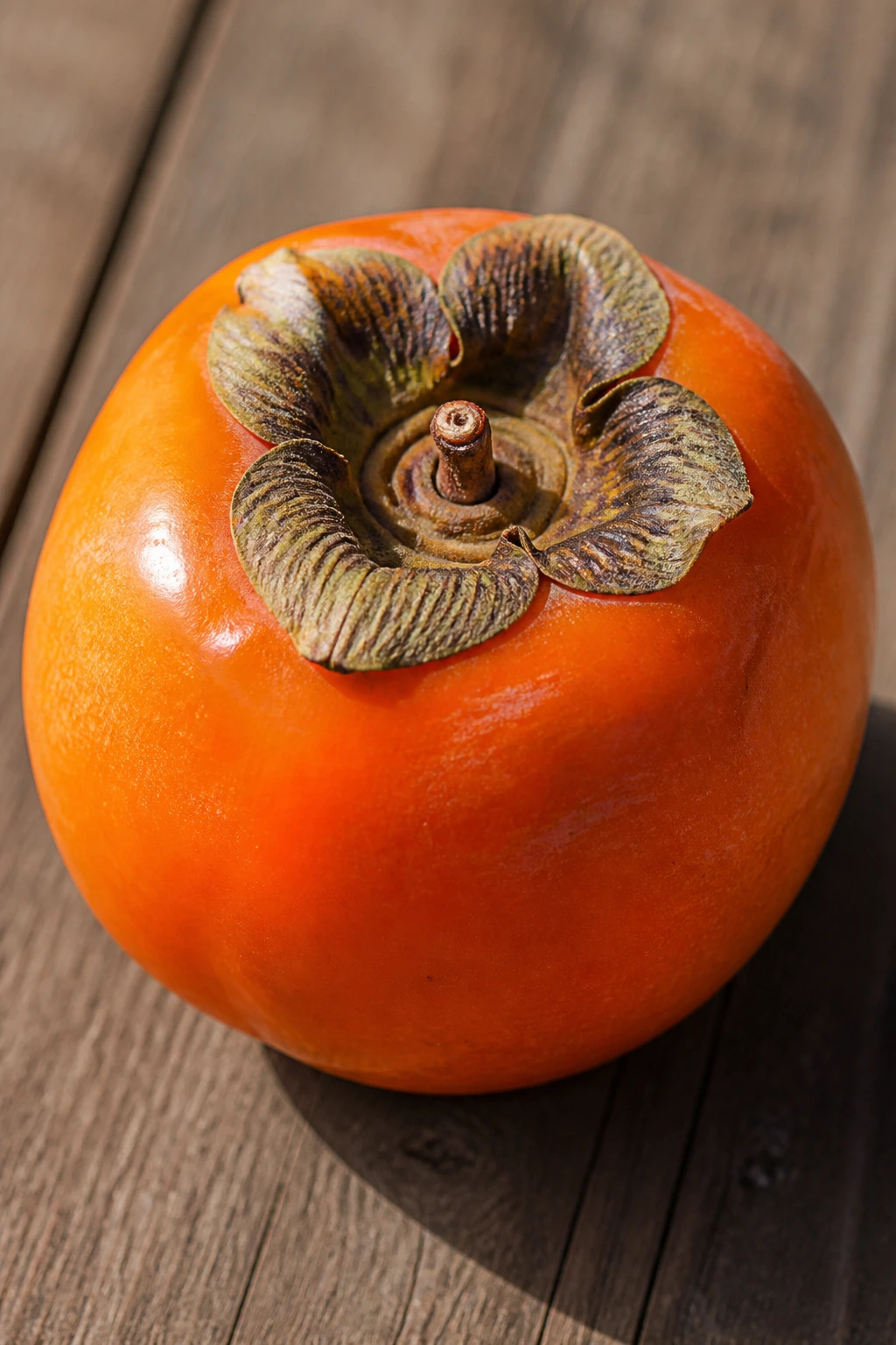Is Persimmon A Tropical Fruit? All You Need To Know 3 Single persimmon fruit on wood, vibrant orange