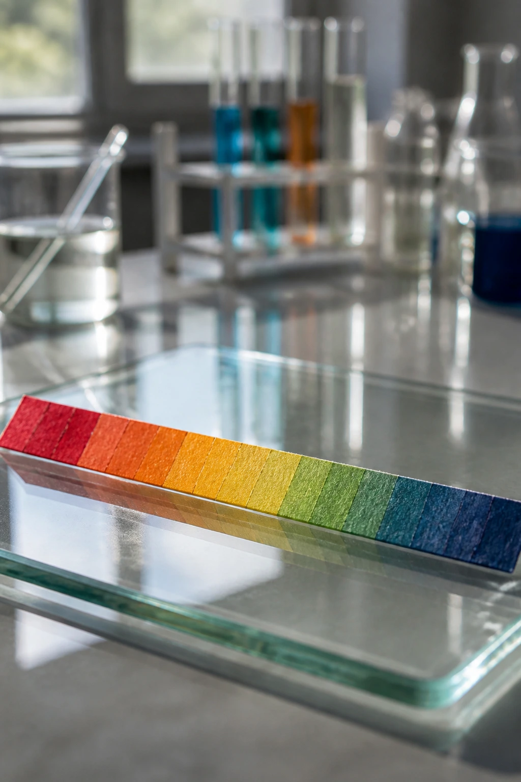 Is Dragon Fruit Acidic Or Alkaline? - Exploring the pH of Dragon Fruit 1 Close-up of a color-gradient pH indicator strip illustrating acidic to alkaline range in a lab
