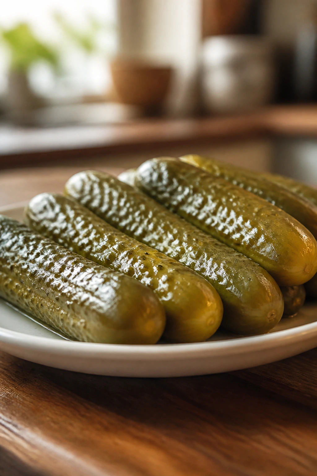 Close-up of pickles on a plate illustrating dietary incorporation