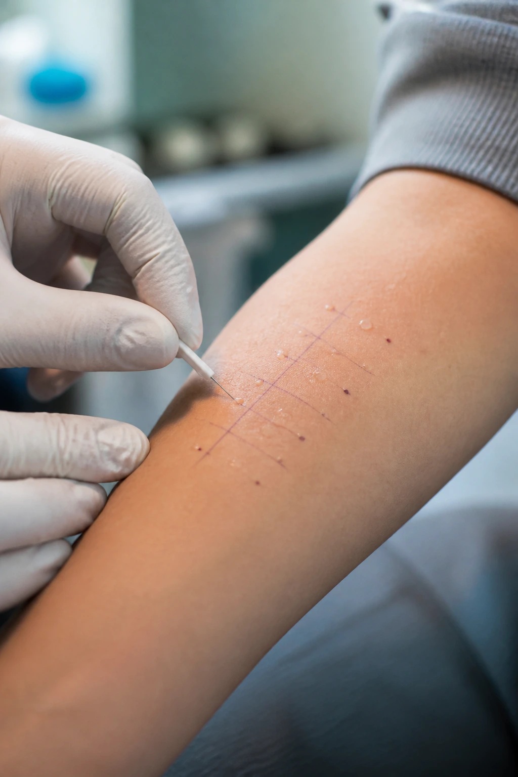 How To Know If You Are Allergic To Pineapple 5 Forearm receiving a skin-prick test for pineapple allergy in a clinical setting