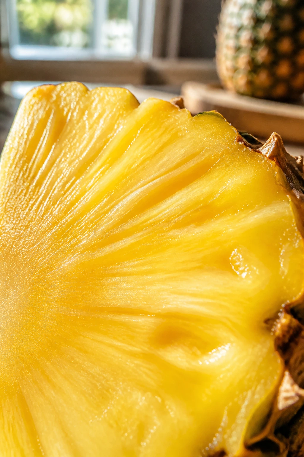 Close-up of pineapple flesh highlighting antioxidants