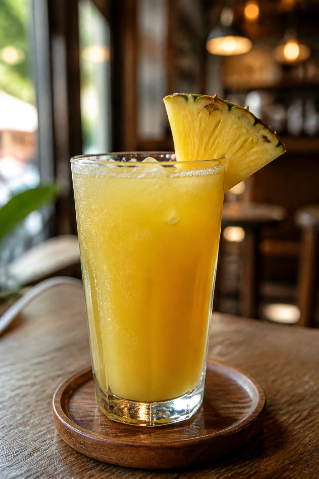 Is Pineapple Juice Good For Diabetic Patients? Any Effects? 4 Glass of pineapple juice at cafe window table