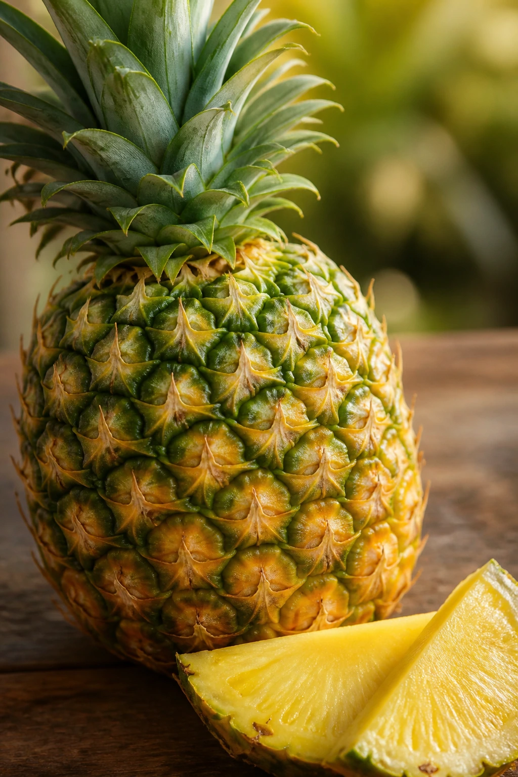 Is Pineapple Good or Bad for Gout? 3 Close-up of a fresh pineapple on a wooden table