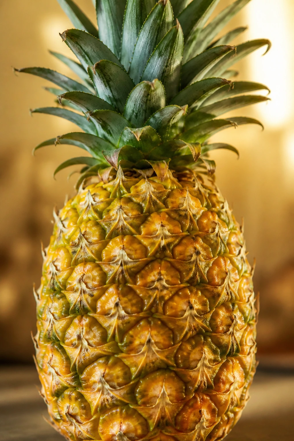 Close-up of a pineapple on a warm background, symbolizing summary