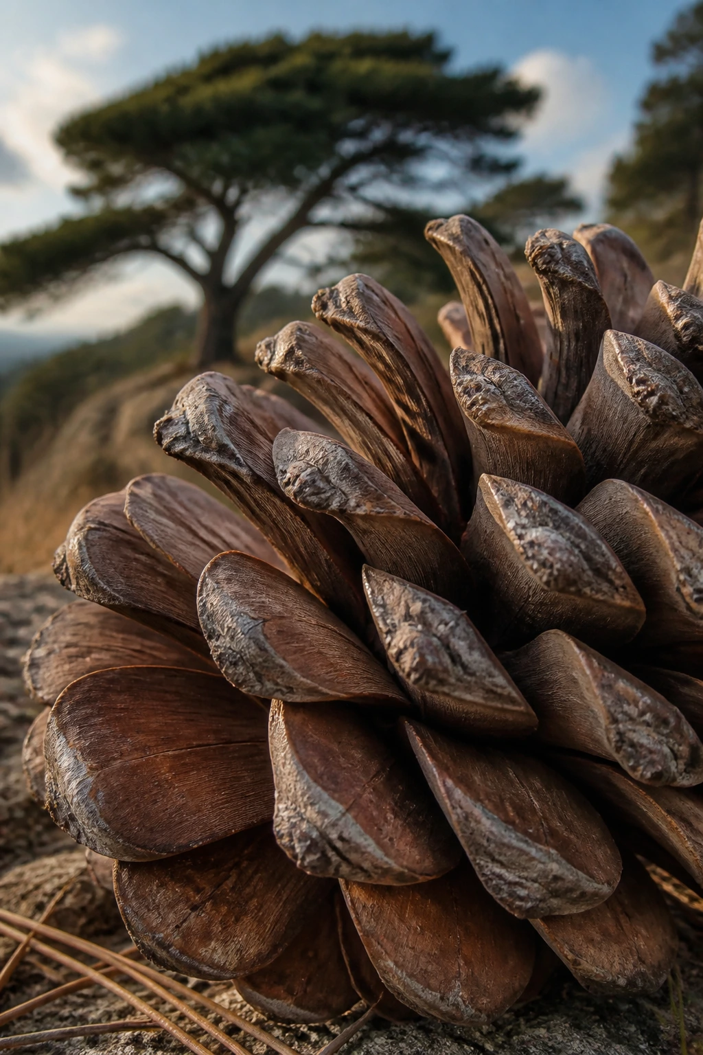 Is Pinecone a Fruit? No, Find Out Why! 5 Close-up of a pinecone showing seed-bearing scales in a forest