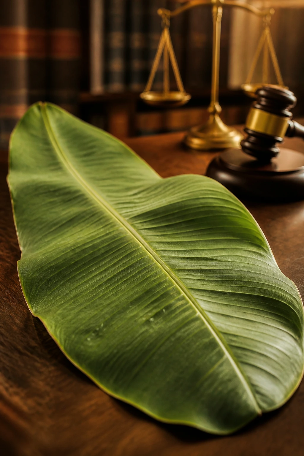 Can You Smoke Plantain Leaves? All You Need To Know 8 Close-up of plantain leaf with blurred legal background