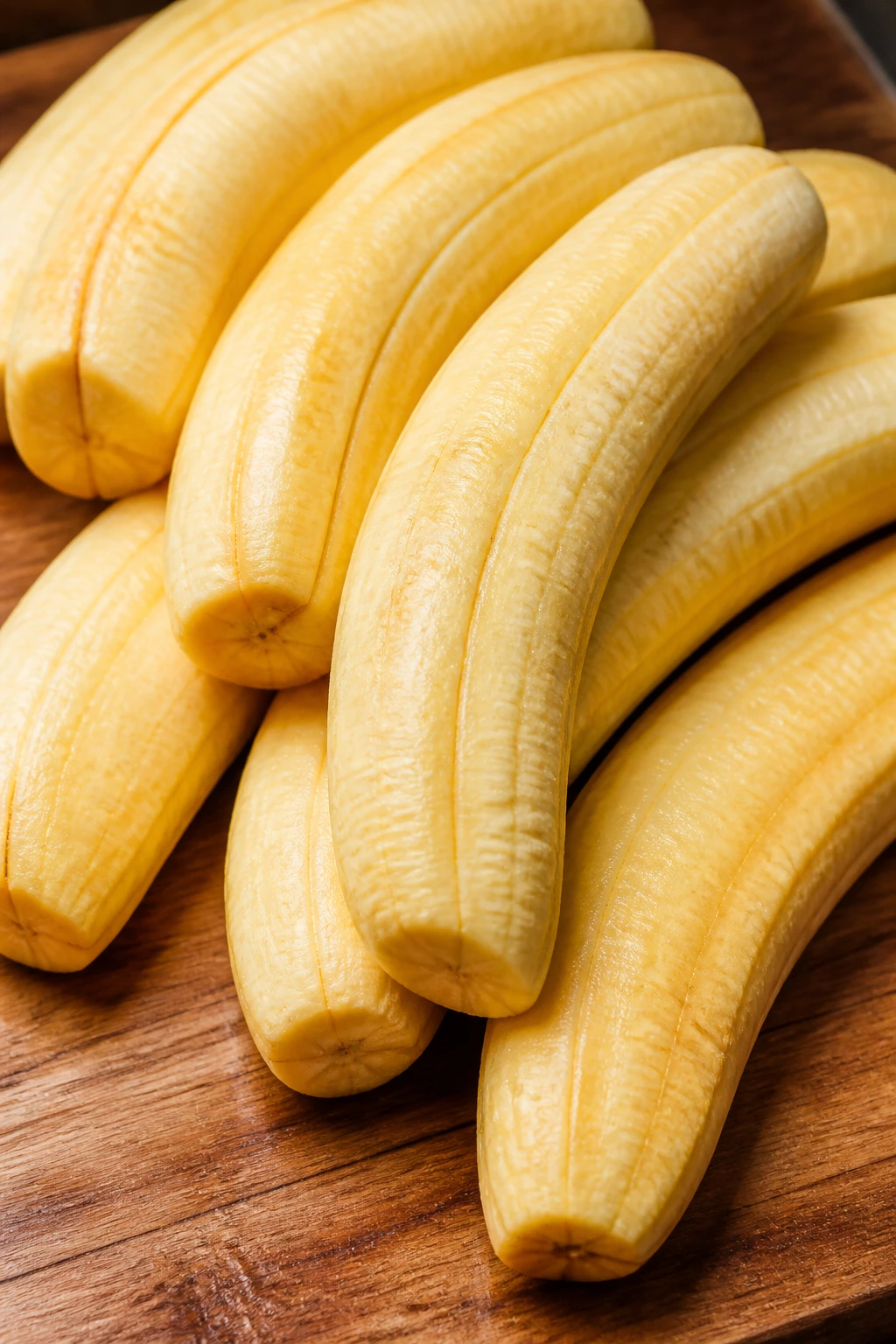 Are Plantains Keto-Friendly? All You Need To Know 3 Close-up peeled plantain halves on cutting board in warm kitchen