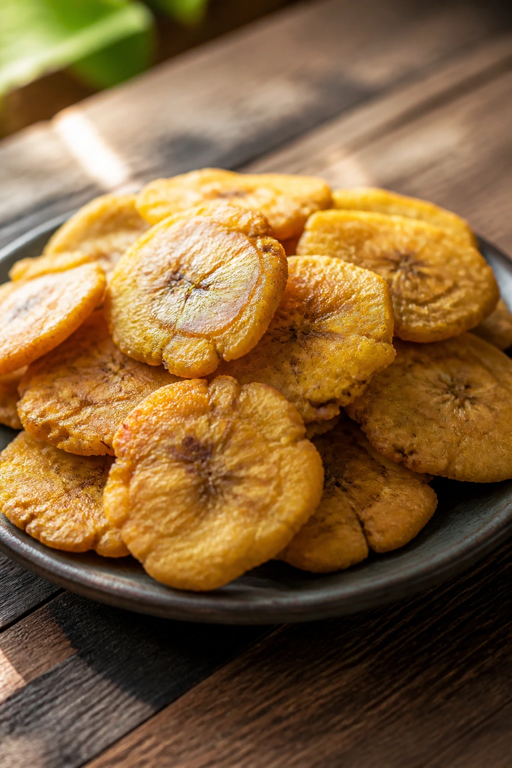 Plate of tostones showing plantain-based dish in Latin American cuisine