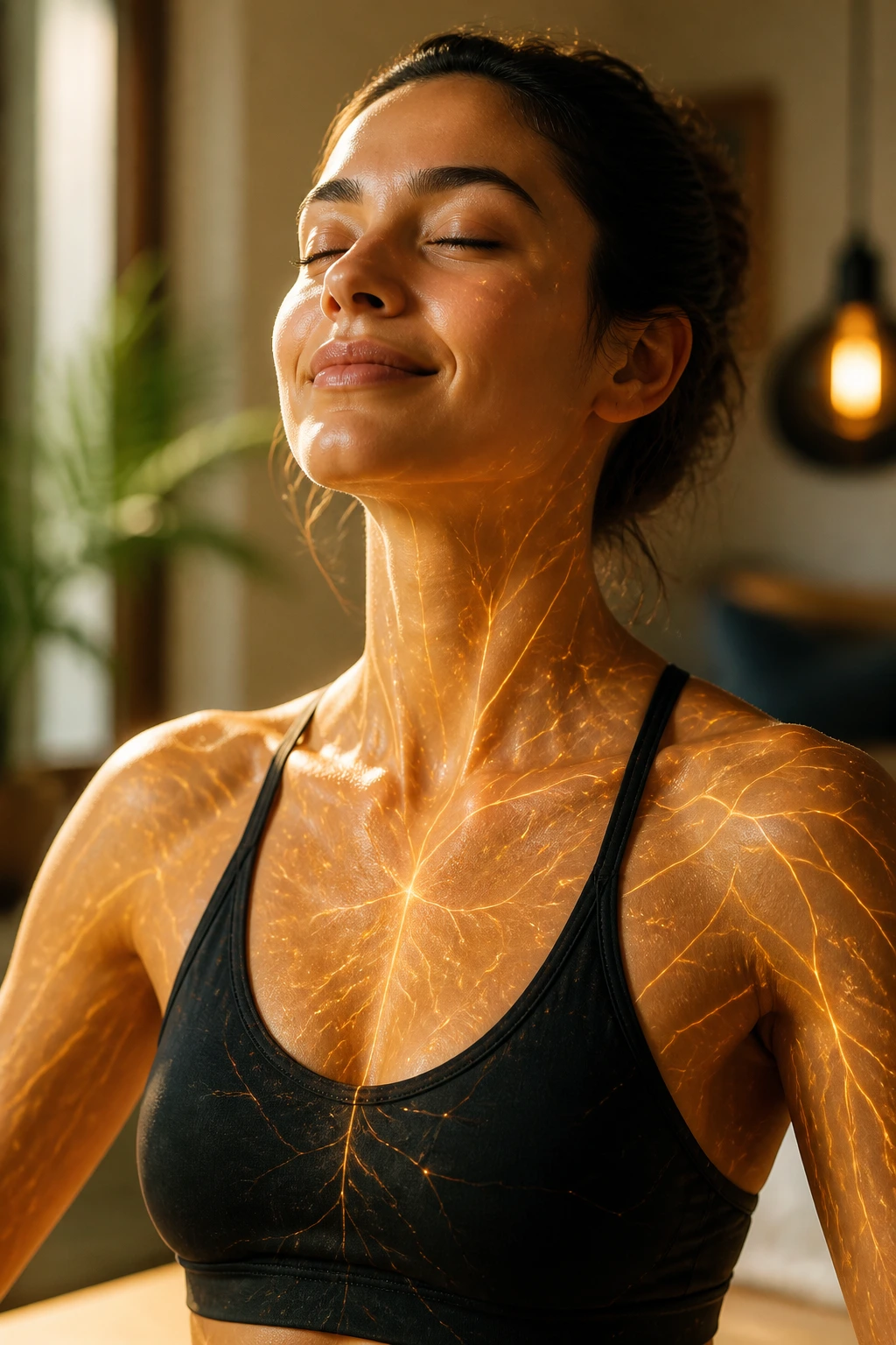 Portrait of a person with a subtle glow illustrating potassium in the body